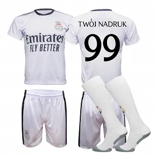 TWÓJ NADRUK KOMPLET STRÓJ PIŁKARSKI REAL MADRYT + GETRY 24/25