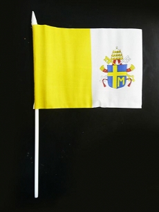 Flaga Papieska WATYKANU FRANCISZEK Herb Jan Paweł II 26x20 cm  5 sztuk HURT