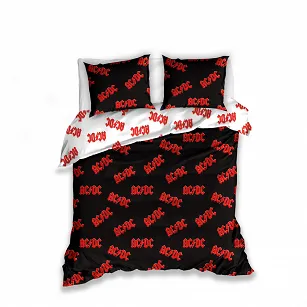 KOMPLET POŚCIELI 160x200cm + 2 POSZEWKI NA PODUSZKI BAWEŁNA 100% ZESPÓŁ AC DC AC/DC