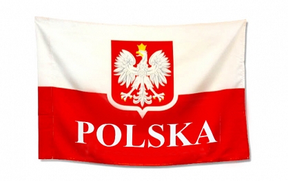 Flaga Polska z orłem 90x60