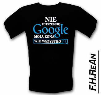 Śmieszna koszulka Google