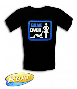 Śmieszne Koszulki Game Over Niebieska KARTA KAWALERSKI