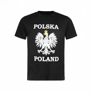 T-SHIRT KOSZULKA PODKOSZULEK DZIECIĘCY DUŻY ORZEŁ CZARNA BAWEŁNA