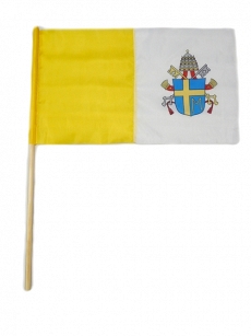 Flaga chorągiewka papieska z herbem 40/25 cm